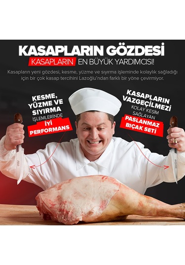 Lazoğlu Sürmene Trabzon 6'lı Kurban Bıçak Seti 6'lı Set