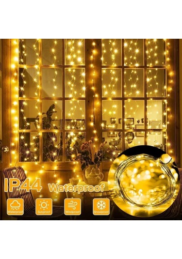 3m Güneş Enerjili Perde Işıkları Peri Işık Zinciri 8 Mod Dış Mekan Su Geçirmez Dekoratif Işıklar Peri Noel Ev Bahçe İçin Diğer