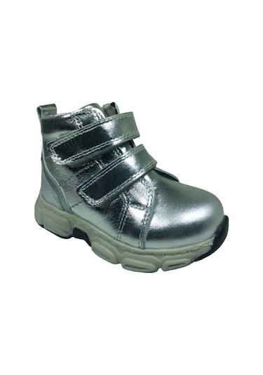 OrtopedikAL Özpınarcı Kız Çocuk Bot Cırtlı % 100 Deri Ortopedik Gümüş