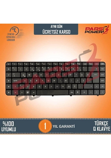 HP Uyumlu Pavilion Dv6-3000, Dv6-3100, Dv6-3200 Notebook Klavye Siyah