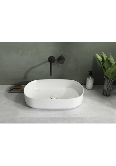 Isvea Infinity Tezgah Üstü Lavabo 55 CM Beyaz 10Nf65055