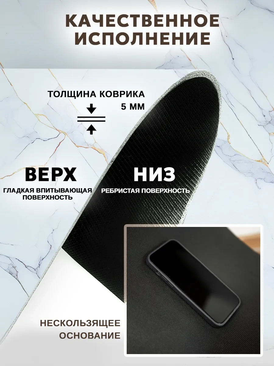 Inhomeka Bulaşık Kurutma İçin Diatomit Emici Nano Paspas 281094016 Beyaz