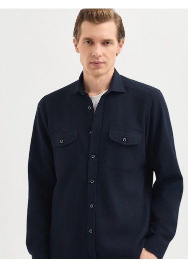 Karaca Erkek Modern Fıt Gömlek-lacivert 11.24w.04.012 Lacivert