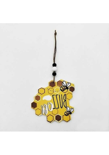 Pazly Küçük Ev Dekoru Bal Arısı Ahşap Kovan - Pratik Ev Aksesuarı Siyah Siyah