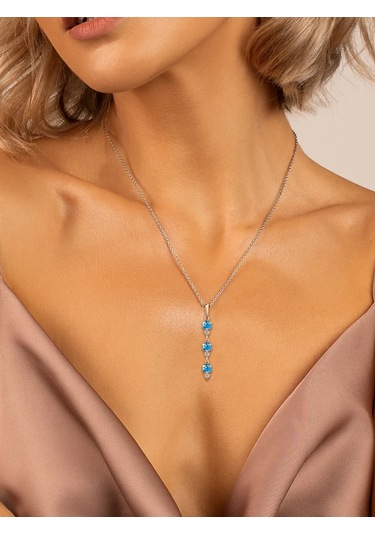 Torgovyj Dom Uvelir Holding Topas Taşlı 925 Ayar Gümüş Kolye 281012595