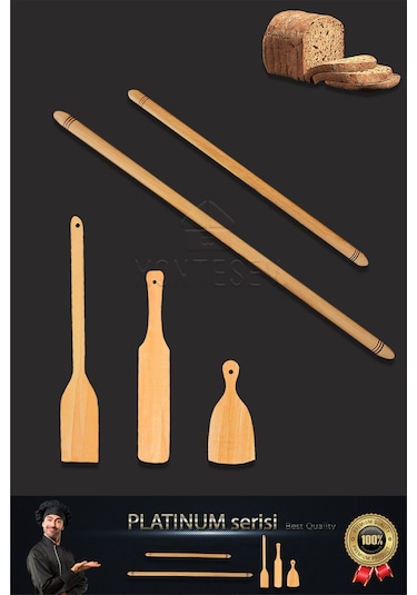 Platinum Serisi Ahşap Hamur Açma Oklavası Börek Seti 5li Set Yn13