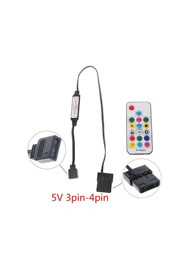 5v Rf Kablosuz Uzaktan Kumanda Akülü 2.4g Rgb Led Kontrol 17 Tuşları White 1 To 3