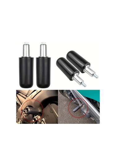 Dashanshop Siyah M10 Büyük Motosiklet Yana Devrilme Çubuğu Koruma Kauçuk Aksesuarları