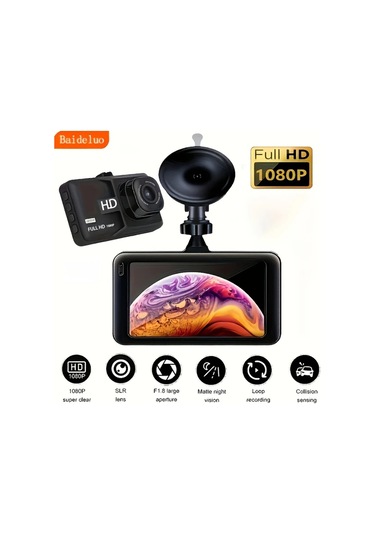 Dashanshop Baideluo 3 Inç Emniyet Kamerası Hd 1080p Single Hd Lens Gece Görüşü Döngü Kayıt