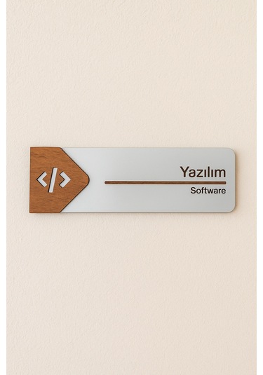 Yazılım Ofis Oda Kapı İsimliği Yönlendirme Tabelası Levhası Kişiselleştirilebilir