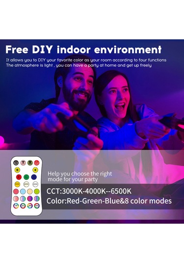 Neevoyu Oda İçin Siyah Çerçeveli Dairesel Led Tavan Lambası - Rgbcw Tam Renk, Akıllı Rf Kumanda, Aydınlatma Ve Renk Ayarlama, 220v-240v Avrupa Standartı Siyah