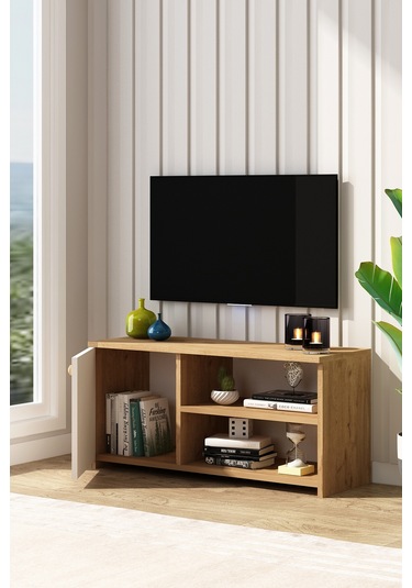 Tika Tv Ünitesi Mebran Kapaklı Sepet - Beyaz Sepet - Beyaz