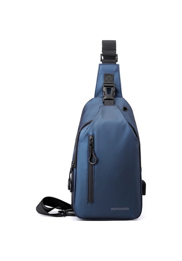 Erkek Büyük Kapasiteli Günlük Çapraz Çanta Koyu Mavi