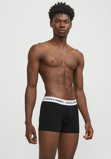 Jack & Jones Erkek Logolu Beli Lastikli 5'Li Boxer Paketi - Solid 12254366 - 1 Black