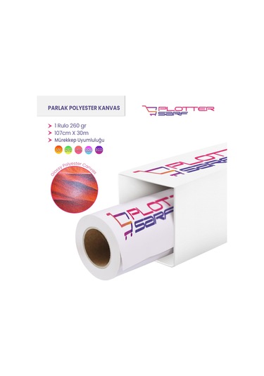 PlotterSarf® Polyester Parlak Kanvas 260 G 107 CM x 30 M