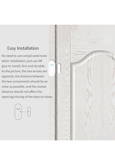 Novahub Tuya Akıllı Wifi Pencere/kapı Alarm Sensörü, Ses Kontrolü Otomatik Bağlantı, 2.2-3.8mm Pimler, 220x120x50mm, Pil Dahil Değil