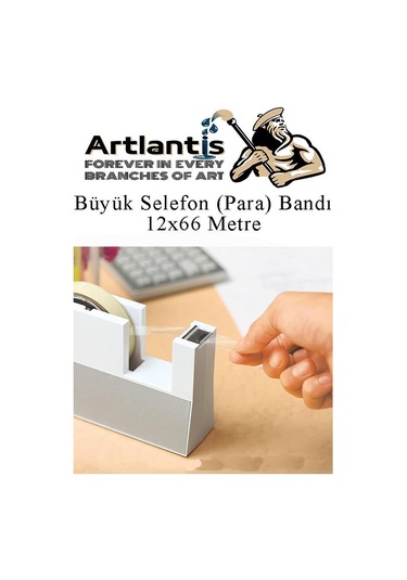 Büyük Bant Kesme Makinesi Kırmızı Ve 3 Adet 12x66 Metre Bant Masa Üstü Bant Makinesi Bant Kesici 1 Adet