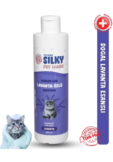 Silkypetwash - Kedilere Özel Doğal Lavanta Özlü Şampuan - 250ml