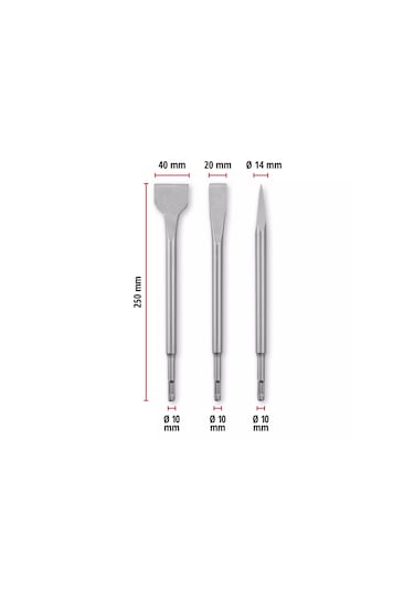 Einhell SDS PLUS keski murç seti 3 parça 250 mm - 49247200