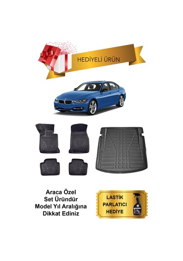 Bmw 3 Serisi F30 2012-2019 Araca Özel 4d Havuzlu Paspas Ve Bagaj Havuzu Set Hediyeli