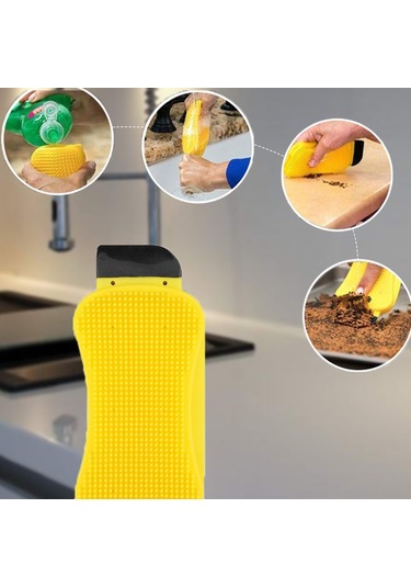 Çok Fonksiyonlu Deterjan Hazneli Pratik Bulaşık Yıkama Fırçası 5