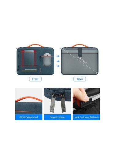 Fastbuy 13 Polyester Bilgisayar Kılıfı, Su Geçirmez, Yumuşak Kadife İç, Macbook Air M3/m2/surface 5/4/xps 15 Plus İçin, Siyah