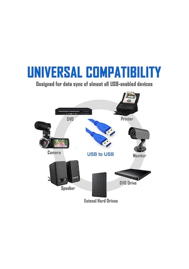 Wozlo Usb 3.0 Erkek Kablo İki Ucu Usb 3.0 A - 5 M