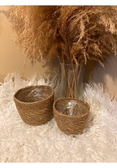 2li Hasır Silindir Saksılık En Küçük Boylar