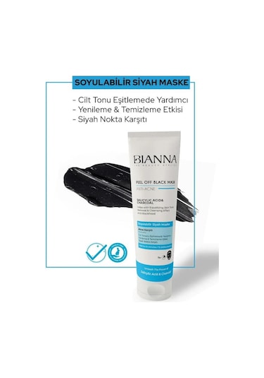 Bianna Acne Akne Karşıtı Soyulabilir Siyah Yüz Maskesi 100 ML
