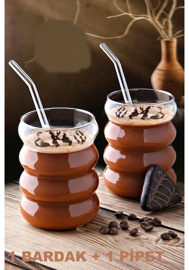 Periboia Boğumlu Bardak Borosilikat Kokteyl Ve Kahve Sunum Bard