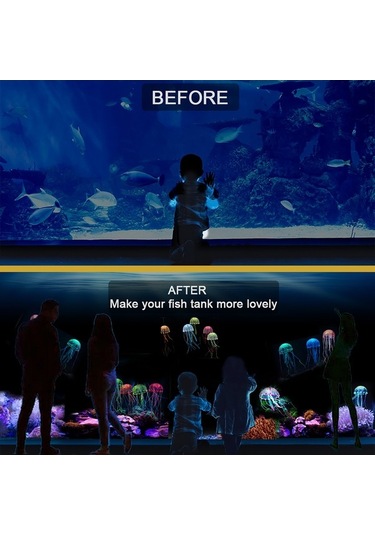 Fortunelane Denizanası Süspansiyonlu Dekorasyon Akvaryum İçin 6 Adet 6 Renkli Süction Cup