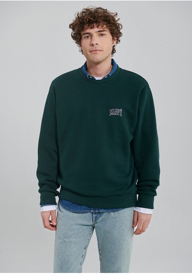 Mavi - Mavi Logo Baskılı Yeşil Sweatshirt 0611716-81570 Yeşil