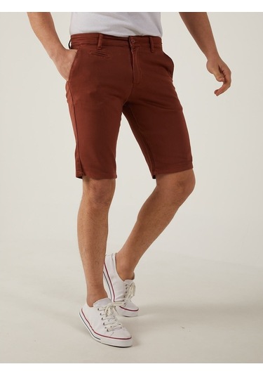 Kiremit Renk Chino Erkek Şort Kiremit