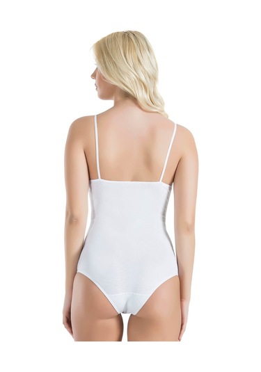 İp Askılı Dantelli Kadın Body 334 Beyaz