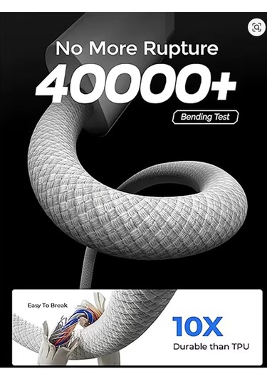 İphone Samsung Xiaomi Huawei Type-c To Type-c 60w 1m Halat Örgü Hızlı Şarj Ve Data Kablosu 100 Cm