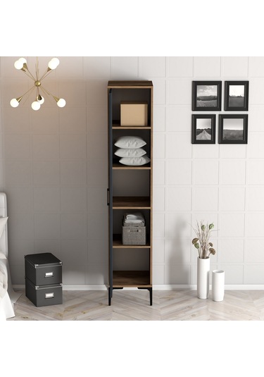 Variant Kumsal 1 Kapılı R Gardrop - Ceviz / Antrasit