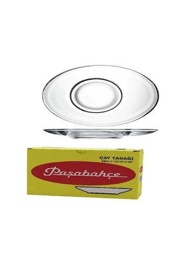 Paşabahçe 54381 Aqua Oval Çay Tabağı 6'lı Şeffaf