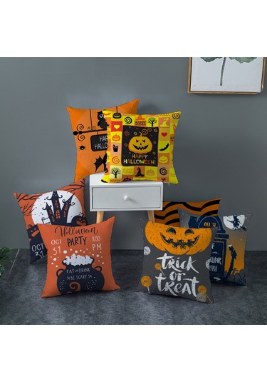 Kangvka Halloween Dekoratif Yastık Kılıfı - Kürke Derisi Kadife, 45x45cm, Yaban Mersini Desenli, Ev/kahve Dükkanı, Yastık İçi Hariç Tpr184-8 Diğer
