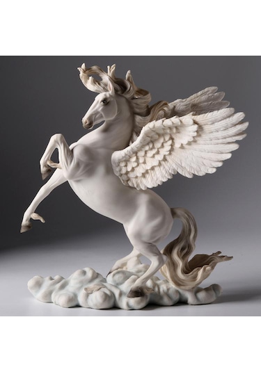 Dekoratif Pegasus At Biblo Wise Veronese Mitolojik Kanatlı At Poliresin Obje 28 Cm .