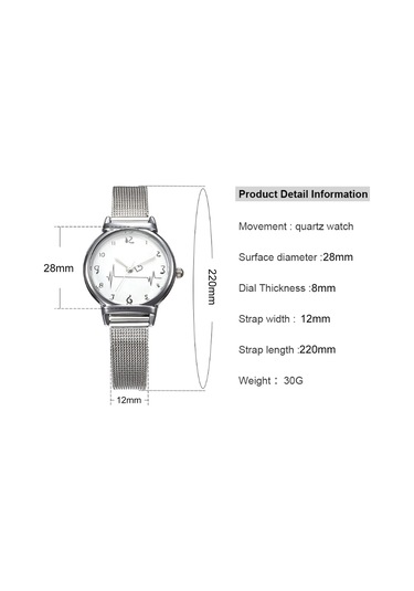 Vkemall Bayanlar İçin Kaliteli Kuvars Hareketli Kol Saati, Minimalist Tasarım, Pırlanta Nakışlı Kalp刻度, Çelik Bant, Günlük Ve Parti İçin Uygun Diğer