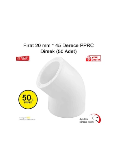 Fırat 20 Mm * 45 Derece Pprc Dirsek (50 Adet)