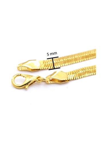 Çelik İtalyan Zincir Altın Kaplama 5 Mm Zn-142 Altın