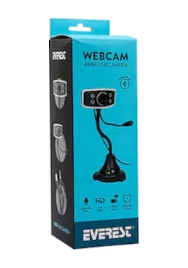 Everest SC-825 300K 480P USB Mikrofonlu Görüş Ledli Webcam