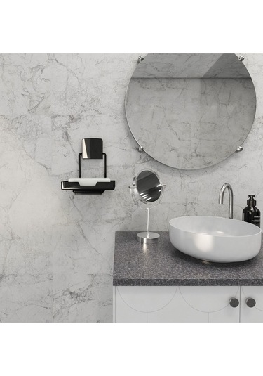 Decorev Şık Dekoratif Kullanışlı Krom Sabunluk Plastik Hazneli