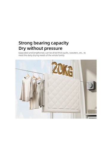 Novahub 16 Ft Çelik Askılık - Kullanışlı & Güçlü İç/dış Mekan Çamaşır Kurutma Hattı