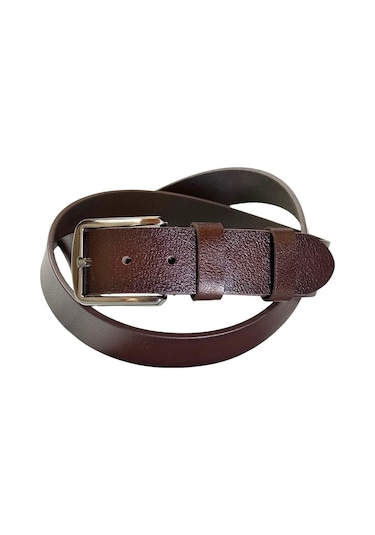 4 Cm. Spor Hakiki Deri Düz Model Erkek Kemer Kahverengi Kahverengi