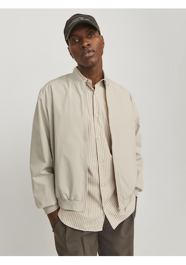 Jack & Jones Erkek Beyzbol Yaka Bomber Ceket - Charge - 12268608 Moonbeam Çok Renkli