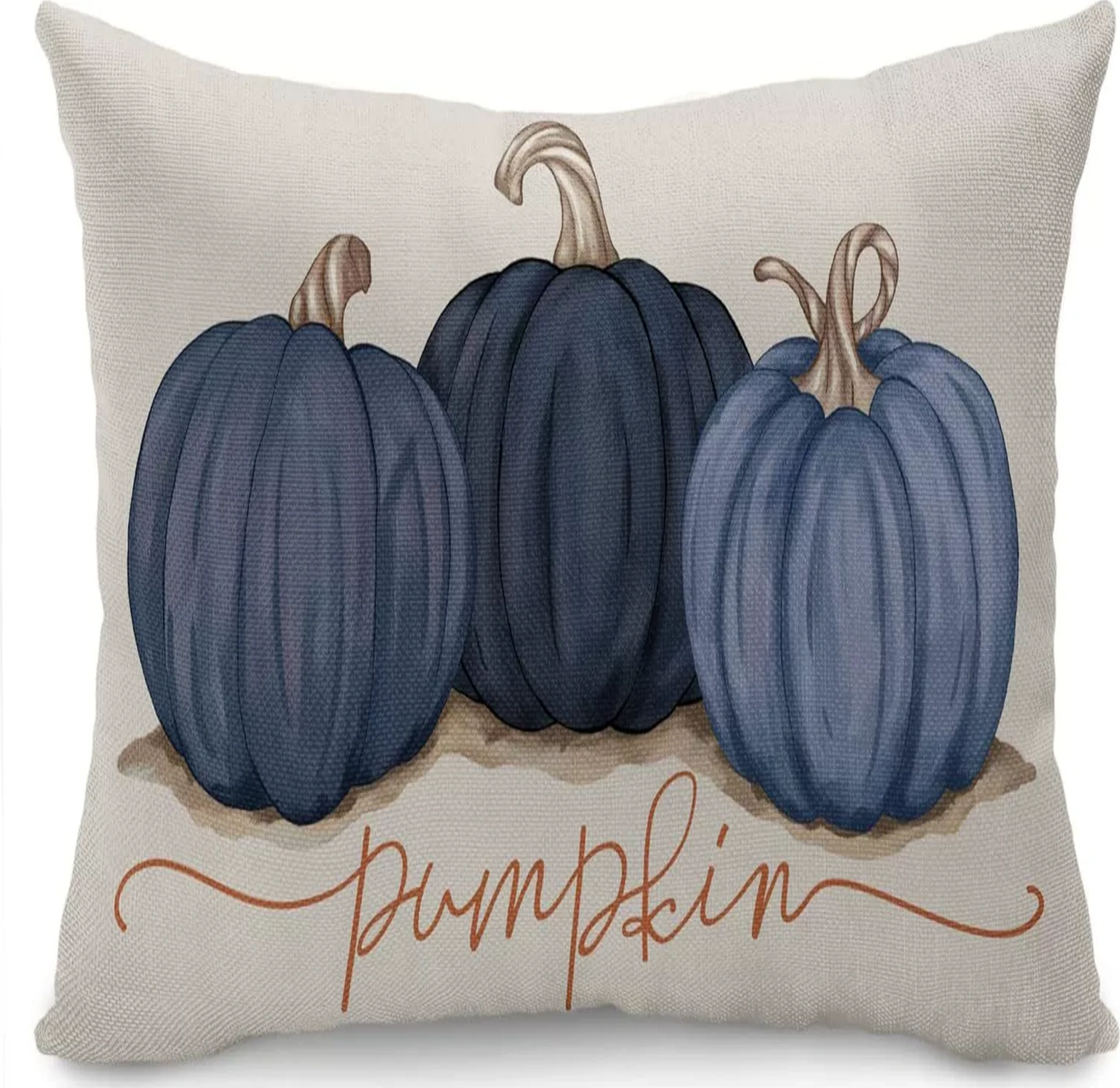 Hombey Kışlık Balkabağı Akçaağaç Yaprağı Desenli聚酯材质 Yastık Kılıfı, 2 Adet Paket, Otomobil Ve Koltuk Dekorasyonu Mavi