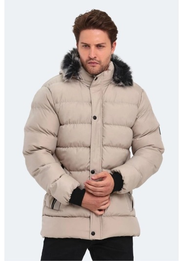 Slazenger St23je027 Heck Erkek Kapüşonlu Şişme Mont - Slazenger - Taş Taş