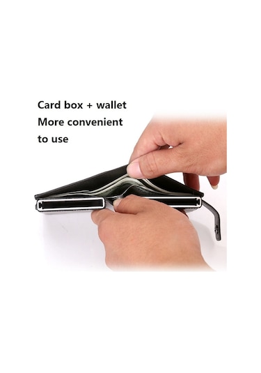 Sones Çift Kartlı Alüminyum Alaşımlı Kart Kutusu Rfıd Hırsızlığa Karşı Cüzdan Gri